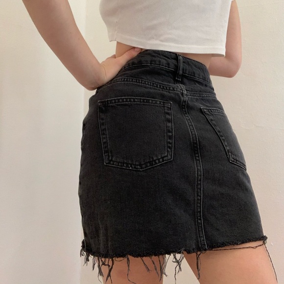 cute black denim skirt